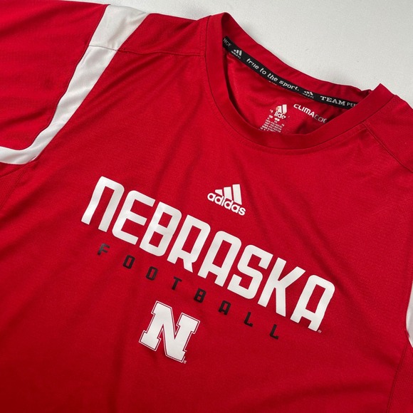 adidas Other - Adidas Nebraska Football ClimaCool Jersey‎ Mens XL Red White Short Sleeve Shirt
